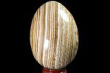 Polished, Banded Aragonite Egg - Morocco #161251-1